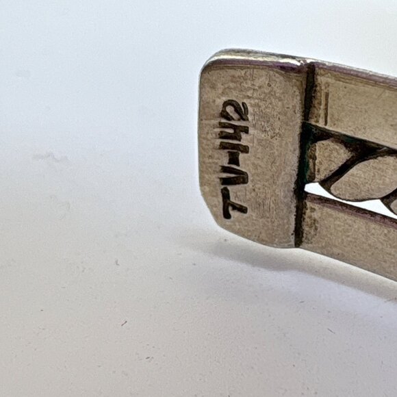 VTG Solid Sterling Silver 925 Twist Design Open Cuff Bracelet Size 7.5" Fit - Picture 6 of 11